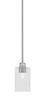 Edge Stem Hung Mini Pendant, Brushed Nickel Finish, 4" Square Clear Bubble Glass (1151-BN-530)