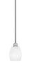 Edge Stem Hung Mini Pendant, Brushed Nickel Finish, 5" White Linen Glass (1151-BN-615)