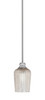 Edge Stem Hung Mini Pendant, Brushed Nickel Finish, 5" Silver Textured Glass (1151-BN-4253)