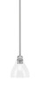 Edge Stem Hung Mini Pendant, Brushed Nickel Finish, 6.25" Clear Bubble Glass (1151-BN-4760)