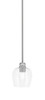 Edge Stem Hung Mini Pendant, Brushed Nickel Finish, 6" Clear Bubble Glass (1151-BN-4810)