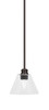 Edge Stem Hung Mini Pendant, Espresso Finish, 7" Clear Bubble Glass (1151-ES-302)