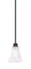 Edge Stem Hung Mini Pendant, Espresso Finish, 5.5" Fluted Italian Ice Glass (1151-ES-729)