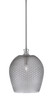 Zola Stem Hung Pendant, Brushed Nickel Finish, 12" Smoke Textured Glass (75-BN-4202)