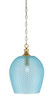 Zola Chain Hung Pendant, New Age Brass Finish, 12" Turquoise Textured Glass (95-NAB-4205)