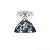 Edge 1 Light Semi-Flush, Brushed Nickel Finish, 7" Kaleidoscope Art Glass (1160-BN-9955)