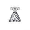Edge 1 Light Semi-Flush, Brushed Nickel Finish, 7" Diamond Ice Art Glass (1160-BN-9185)