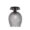 Edge 1 Light Semi-Flush, Espresso Finish, 7.5" Smoke Textured Glass (1160-ES-4902)