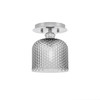 Edge 1 Light Semi-Flush, Brushed Nickel Finish, 6" Smoke Textured Glass (1160-BN-4612)