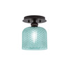 Edge 1 Light Semi-Flush, Espresso Finish, 6" Turquoise Textured Glass (1160-ES-4615)
