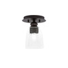 Edge 1 Light Semi-Flush, Espresso Finish, 4.5" Square Clear Bubble Glass (1160-ES-461)
