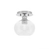 Edge 1 Light Semi-Flush, Brushed Nickel Finish, 7" Clear Bubble Glass (1160-BN-202)