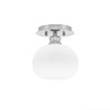 Edge 1 Light Semi-Flush, Brushed Nickel Finish, 7" White Muslin Glass (1160-BN-212)
