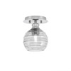 Edge 1 Light Semi-Flush, Brushed Nickel Finish, 6" Clear Ribbed Glass (1160-BN-5110)