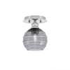 Edge 1 Light Semi-Flush, Brushed Nickel Finish, 6" Smoke Ribbed Glass (1160-BN-5112)