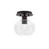 Edge 1 Light Semi-Flush, Espresso Finish, 7" Clear Bubble Glass (1160-ES-202)