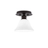 Edge 1 Light Semi-Flush, Espresso Finish, 7" White Muslin Glass (1160-ES-311)