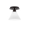 Edge 1 Light Semi-Flush, Espresso Finish, 7" White Muslin Glass (1160-ES-312)