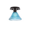 Edge 1 Light Semi-Flush, Espresso Finish, 7" Teal Crystal Glass (1160-ES-458)