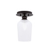 Edge 1 Light Semi-Flush, Espresso Finish, 5" Clear Textured Glass (1160-ES-4250)