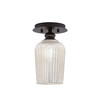 Edge 1 Light Semi-Flush, Espresso Finish, 5" Silver Textured Glass (1160-ES-4253)