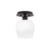 Edge 1 Light Semi-Flush, Espresso Finish, 6" White Marble Glass (1160-ES-4811)