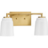 Spenser Collection Two-Light Brushed Gold Industrial Vanity Light (P300504-191)