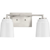 Spenser Collection Two-Light Brushed Nickel Industrial Vanity Light (P300504-009)