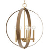 Allegheny Collection Five-Light Soft Gold Rustic Modern Pendant (P400391-205)