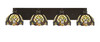 Edge 4 Light Bath Bar, Espresso Finish, 7" Ivory Cypress Art Glass (1164-ES-9945)