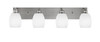 Edge 4 Light Bath Bar, Brushed Nickel Finish, 5" White Linen Glass (1164-BN-615)
