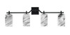 Corbin 4 Light Bath Bar, Matte Black Finish, 3.5" Square Onyx Swirl Glass (2314-MB-549)