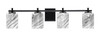 Franklin 4 Light Bath Bar, Matte Black Finish, 3.5" Square White Marble Glass (1214-MB-549)
