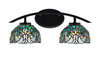 Kurve 2 Light Bath Bar, Matte Black Finish, 7" Turquoise Cypress Art Glass (3722-MB-9925)