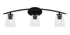 Kurve 3 Light Bath Bar, Matte Black Finish, 4.5" Square Clear Bubble Glass (3723-MB-461)