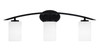 Kurve 3 Light Bath Bar, Matte Black Finish, 4" White Muslin Glass (3723-MB-310)
