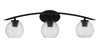 Kurve 3 Light Bath Bar, Matte Black Finish, 5.75" Smoke Bubble Glass (3723-MB-4102)