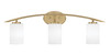 Kurve 3 Light Bath Bar, New Age Brass Finish, 4" White Muslin Glass (3723-NAB-310)