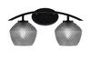 Kurve 2 Light Bath Bar, Matte Black Finish, 6" Smoke Textured Glass (3722-MB-4622)