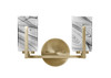 Atlas 2 Light Bath Bar, New Age Brass Finish, 3.5" Square Onyx Swirl Glass  (4512-NAB-549)