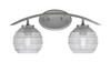Kurve 2 Light Bath Bar, Graphite Finish, 6" Clear Ribbed Glass (3722-GP-5110)