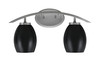 Kurve 2 Light Bath Bar, Graphite Finish, 5" Matte Black Oval Metal Shades (3722-GP-426-MB)
