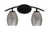 Kurve 2 Light Bath Bar, Matte Black Finish, 5" Graphite Oval Metal Shades (3722-MB-426-GP)