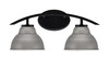Kurve 2 Light Bath Bar, Matte Black Finish, 7" Graphite Double Bubble Metal Shades (3722-MB-427-GP)