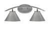Kurve 2 Light Bath Bar, Graphite Finish, 7" Graphite Cone Metal Shades (3722-GP-421-GP)
