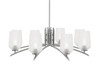 Kurve 8 Light Chandelier, Graphite Finish, 5" Clear Textured Glass (3708-GP-4250)