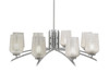 Kurve 8 Light Chandelier, Graphite Finish, 5" Silver Textured Glass (3708-GP-4253)