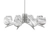 Kurve 8 Light Chandelier, Graphite Finish, 6" Onyx Swirl Glass  (3708-GP-4819)