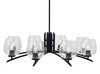 Kurve 8 Light Chandelier, Matte Black Finish, 6" Clear Bubble Glass (3708-MB-4810)