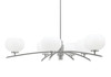 Kurve 6 Light Chandelier, Graphite Finish, 7" White Muslin Glass (3746-GP-212)